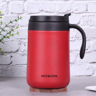 Simple Mode Office Huishoudelijke Thermos Cup Mannen En Vrouwen Mooie Handvat Ontbijt Thee Koffie Roestvrij Staal Water Cup 500 ML / B