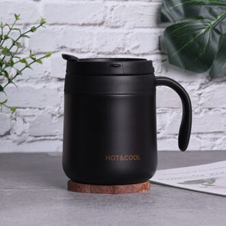 Simple Mode Office Huishoudelijke Thermos Cup Mannen En Vrouwen Mooie Handvat Ontbijt Thee Koffie Roestvrij Staal Water Cup 500 ML / C