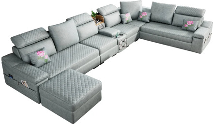 simple modern fabric sofa latex technology cloth size imperial U-shaped detachable corner living room SOFA