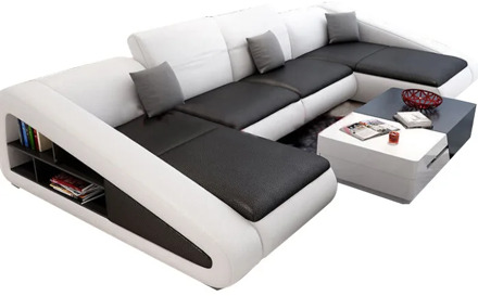 Simple Shaped Corner Corner First Layer Cowhide Leather Sofa Combination Living Room