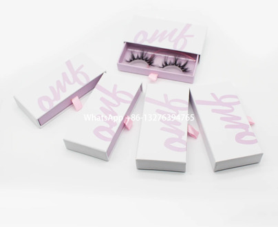 Simple Style Mink Eyelashes Packaging Box Custom Lashbox Package Box With Logo Free Lash Tray Mink Eyelash Vendor