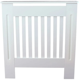 Simple Traditional Design Ventilated E1 MDF Board Vertical Stripe Pattern Radiator Cover White S