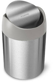 Simplehuman Mini Can Afvalemmer, 1.5 L, Zilver - Simplehuman