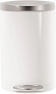 Simplehuman Semi-Round Pedaalemmer 10 Liter Wit