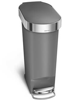 Simplehuman Slim Afvalemmer 40 Liter Grijs