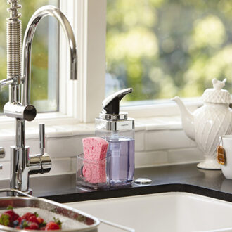 Simplehuman Zeepdispenser, Vierkant, 650 ml, met Rekje, Zilver - Simplehuman