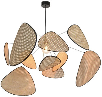 Simplicity Chandelier Southeast Asia Living Room Lighting Dining Room Chandelier Creative Leaf Grid Rural Hand Made Rattan Lamp