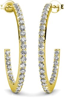 Simply Hoop Oorbellen - Goud en Kristal - One Size