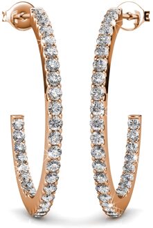 Simply Hoop Oorbellen - Roségoud en Kristal