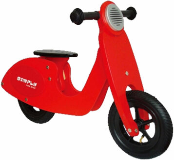 Simply Houten Loopfiets scooter - Rood