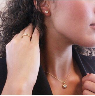 Simply Love hangers - Oostenrijks kristal - maat Wit & Goud