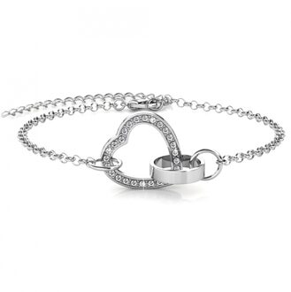 Simply Love Locked Heart voor boomset - Kristal Wit Zilver - One Size