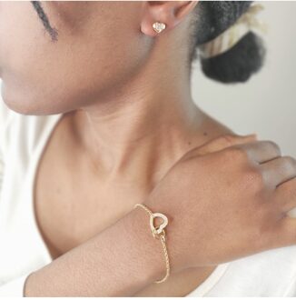 Simply Love Vergrendelde Hartenset en Doos - Kristal Wit & Goud - One Size