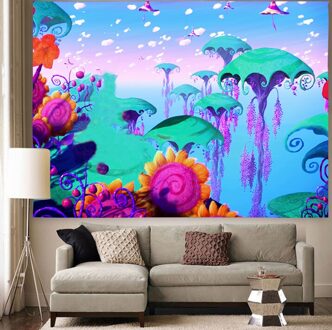 Simsant Onderwater Wereld Tapestry Parel Kwallen Zee Art Muur Opknoping Wandtapijten Voor Woonkamer Slaapkamer Thuis Dorm Decor GT2TSIHX787