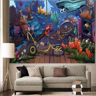 Simsant Onderwater Wereld Tapestry Parel Kwallen Zee Art Muur Opknoping Wandtapijten Voor Woonkamer Slaapkamer Thuis Dorm Decor GT2TSIHX794