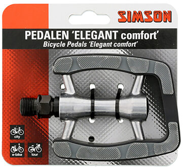 Simson pedalen set Elegant Comfort 9/16 inch grijs/zwart