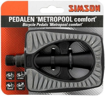 Simson pedalen set Metropool Comfort 9/16 inch grijs/zwart