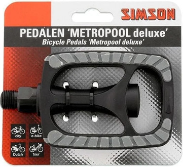 Simson pedalen set Metropool De Luxe 9/16 inch grijs/zwart