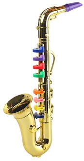 Simulatie 8 Tones Saxofoon Trompet Kinderen Muziekinstrument Toy Party Props goud