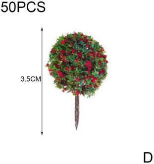 Simulatie Bal Boom Model 3.5Cm Bloem Model 50 Pcs Landschap Vormige 1/87 Scalemixed Bal Bomen Kleuren Landschap Trein N0R3