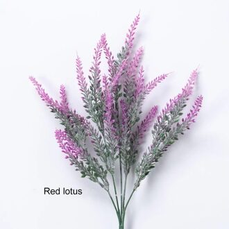 Simulatie Bloemen Plastic Kunstmatige Lavendel Thuis Slaapkamer Bruiloft Decor Party Decoratie Kunstplanten Moderne Stijlen Thuis rood lotus