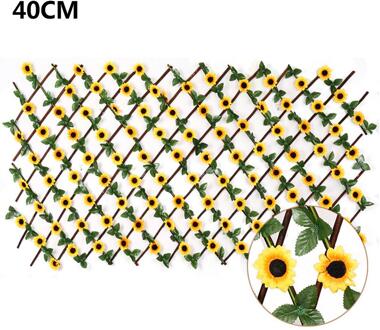 Simulatie Hek Hek Zonnebloem Telescopische Hek Balkon Privacy Screen Tuin Hek Bescherming Privacy Screen Tuin Hek 40cm