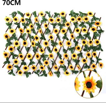 Simulatie Hek Hek Zonnebloem Telescopische Hek Balkon Privacy Screen Tuin Hek Bescherming Privacy Screen Tuin Hek 70cm