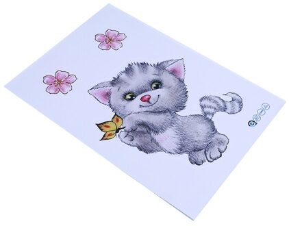 Simulatie Kat Wc Stickers Verwijderbare Muurstickers Waterdichte Zelfklevende Badkamer Stickers Leuke Cartoon Kitten Stickers ZYPA-980D-N