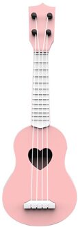 Simulatie Met 4 Strings Kids Voorschoolse Spelen Muziekinstrument Abs Plastic Ukulele Speelgoed Vroege Onderwijs Peuter Baby Roze