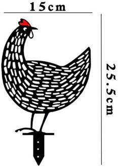 Simulatie Plastic Zwarte Kip Yard Art Tuin Gazon Decoratie Tuin Kaart Kip Voor Pasen Tuinieren Standbeeld Yard Art 02
