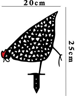 Simulatie Plastic Zwarte Kip Yard Art Tuin Gazon Decoratie Tuin Kaart Kip Voor Pasen Tuinieren Standbeeld Yard Art 05