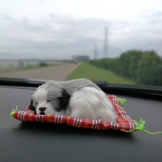 Simulatie Slapende Hond Dash Ornamenten Voor Auto Interieur Decoraties Leuke Pluche Puppy Speelgoed Auto Home Office Ornamenten