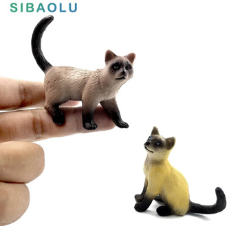 Simulation Mini cat figurine animal Model Bonsai home decor miniature fairy garden decoration accessories modern statue figure