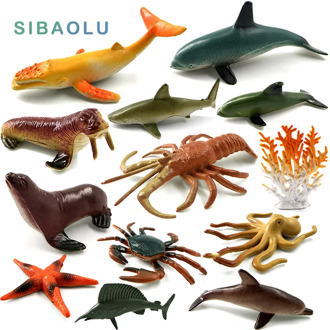 Simulation Plastic sea Shark Fish Dolphin lobster crab octopus Animals Model Figure Ocean Creatures Gift For Children Kids Toys