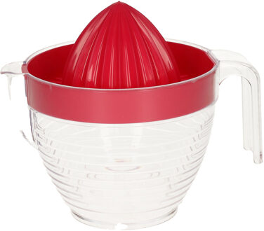 Sinaasappelpers/citruspers - Handmatig - kunststof - 16 x 13 cm - rood