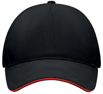 Singa 5 paneel baseball cap - maat One size Zwart