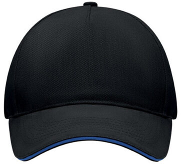 Singa 5 paneel baseball cap Zwart - One size