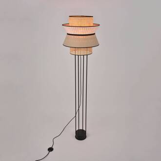 Singapore DBL vloerlamp, nude nude, licht hout, zwart