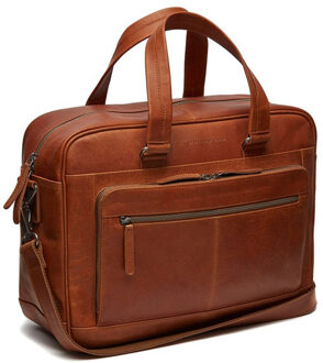 Singapore Laptoptas 15-15,6 inch - Echt leer - Cognac Bruin - 15.6