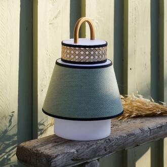 Singapore LED-terraslamp USB algae algen, wit, bamboe