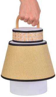 Singapore LED-terraslamp USB honing honing, wit, bamboe