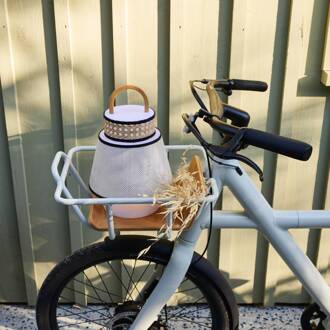 Singapore LED-terraslamp USB zand zand, wit, bamboe