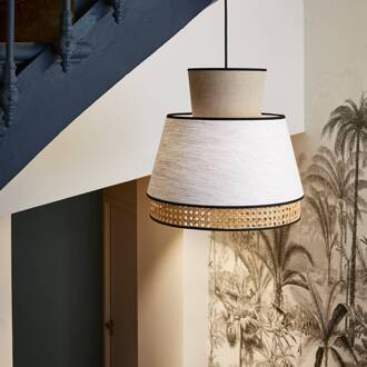 Singapore M hanglamp, nude nude, licht hout, zwart