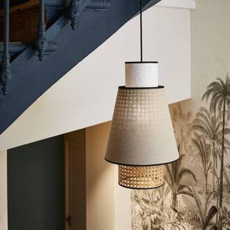 Singapore S hanglamp, nude crème, wit, licht hout, zwart