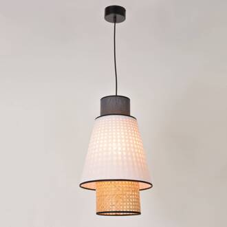 Singapore S hanglamp wit/antraciet wit, antraciet, licht hout, zwart