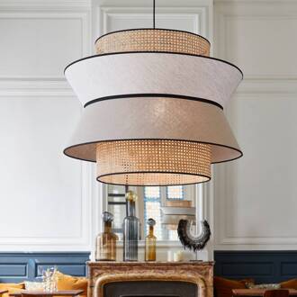 Singapore XXL hanglamp nude nude, licht hout, zwart