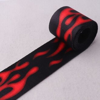 Singels 2 "Rood Zwart Glad Zachte Singels Met Vlam Patroon Purse Handtas Hond Kraag Hoed Riem Geweven Riem door De Yard 50 Mm 1 yards