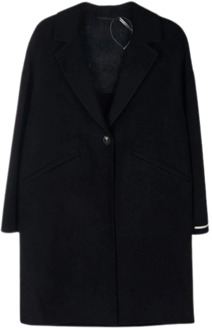 Single-Breasted Coats Iblues , Black , Dames - 2XL
