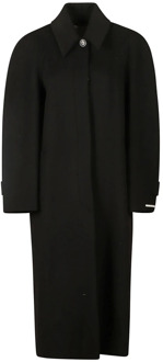 Single-Breasted Coats Sportmax , Black , Dames - S,Xs,2Xs