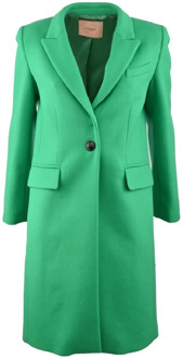 Single-Breasted Coats Twinset , Green , Dames - S